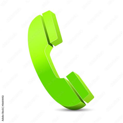 Green Phone Icon 3d Stock Vector Adobe Stock