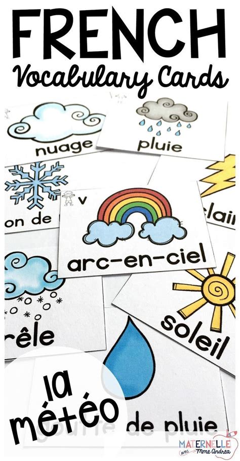 French Weather And Seasons Vocabulary Cards Use These