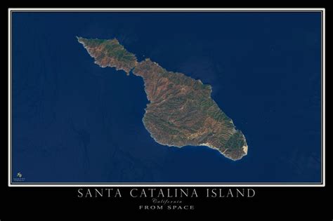 The Santa Catalina Island California Satellite Poster Map Catalina