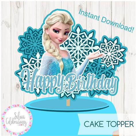 Happy Birthday Free Printable Frozen Cake Topper Printable