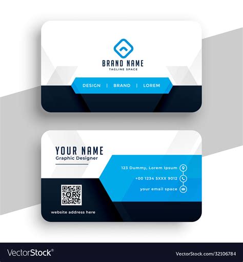 Modern Blue Professional Business Card Template Vector Image
