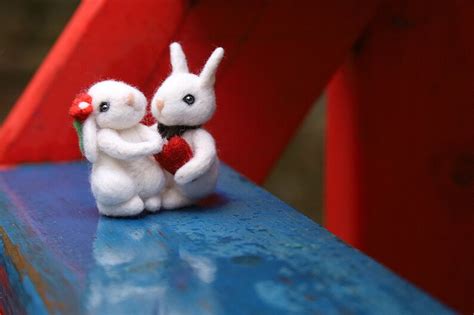 Love T Bunnies Love Couple Soft Bunny Toy Wool Rabbits Etsy