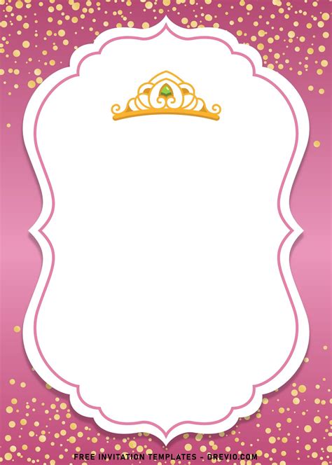 7 Elegant Gold Confetti Princess Birthday Invitation Templates