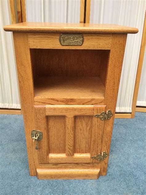 Coffee table and end tables $100 (new franklin ) pic hide this posting restore restore this posting. Vintage Oak White Clad Ice Box End Table Night Stand ...