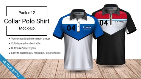 Polo collar t-shirt template. 556513 - Download Free Vectors, Clipart ...