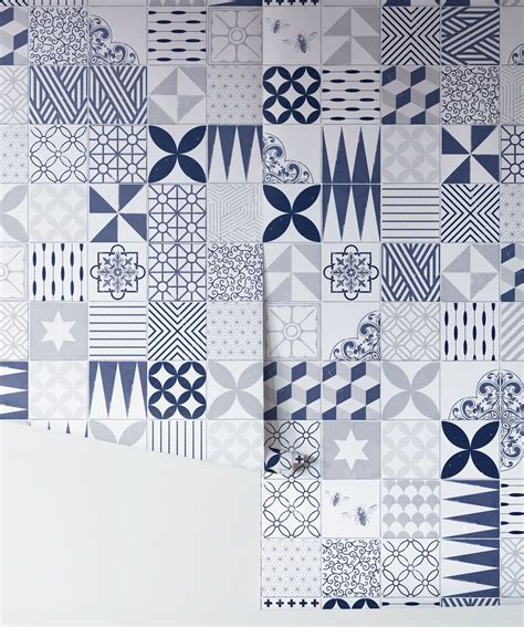 Cement Tiles Wallpaper Available In Multiple Colours Milton And King Eu