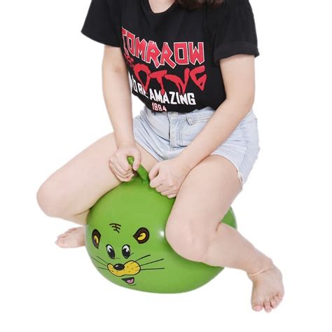 18 Cat Ear Inflatable Jump Ball Hopper Bounce Retro Ball With Handle 77hd Grandado