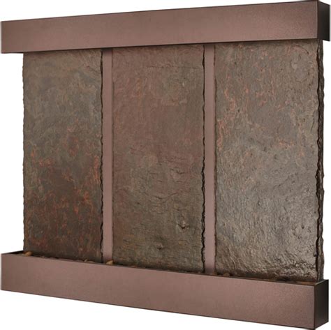 Triple Nojoqui Falls Indoor Lightweight Wall Fountain Copper Vein Trim