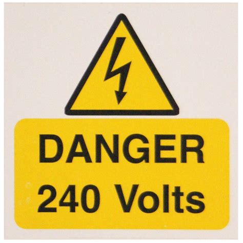 10 Self Adhesive Vinyl Danger 240 Volts Large Stickers Ukes