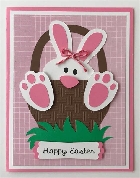 Handmade Easter Bunny In A Basket Card A2 Girl Etsy In 2020 Easter