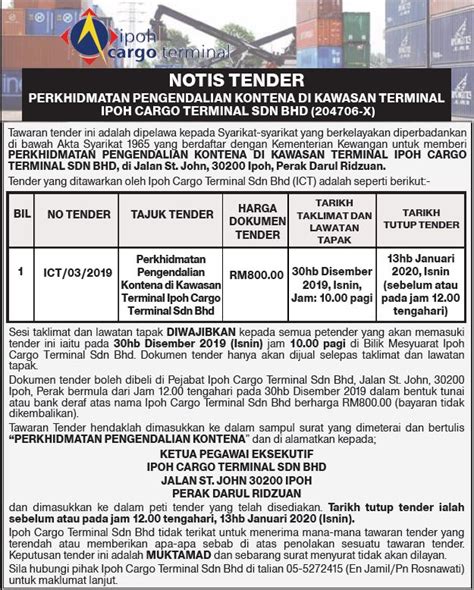 Want to check out your favourite jobs? IPOH CARGO TERMINAL SDN BHD - Inland Port