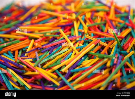 Colored Wooden Sticks Stock Photo Alamy
