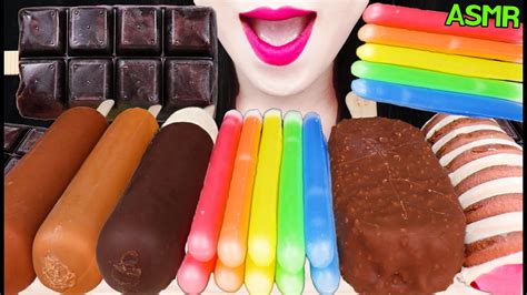 ASMR CHOCOLATE ICE CREAM RAINBOW NIK L NIP WAX BOTTLE 닉클립 왁스병 초콜릿 아이스크림 먹방 MUKBANG YouTube