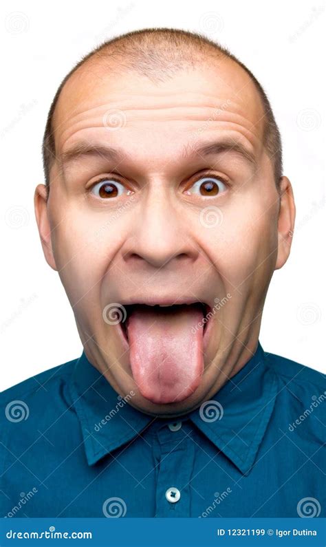 Adult Man Sticking Tongue Out Stock Image Image Of Portrait Surprise