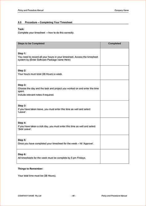 Policy And Procedures Manual Template Free Australia