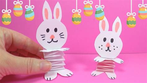 Bouncing Paper Bunny Easy Easter Bunny Craft Youtube