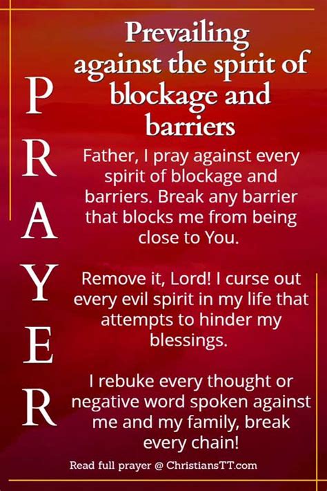 Prayer Against The Spirit Of Blockage And Barriers Christianstt