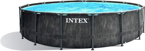 Intex Unisex Adult Premium Frame Pool Set Prism Greywood