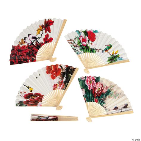 Oriental Folding Hand Fan Assortment 12 Pc Oriental Trading