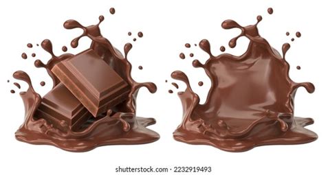 Schokoladenstücke Die Auf Schokoladensoße Fallen Mit