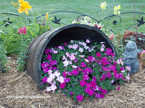 Creative Flower Container Gardening Impatiens Spilling Out Of A