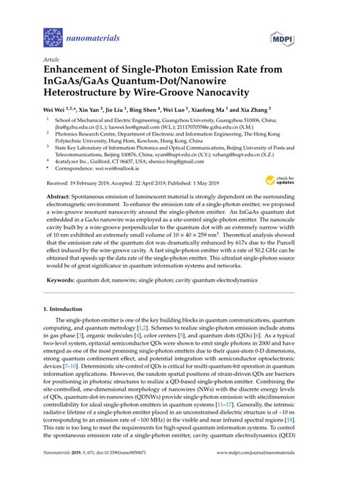 PDF Enhancement Of Single Photon Emission Rate From InGaAs GaAs