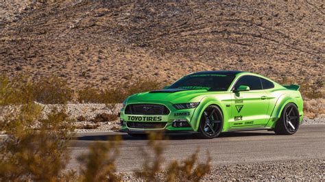 Green Ford Mustang Gt Ferrada Wheels 5k Wallpaper Hd Car Wallpapers