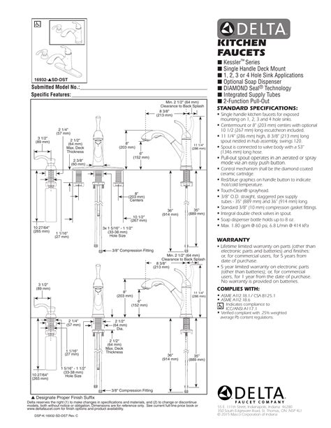 Delta Kitchen Faucet Schematics Things In The Kitchen