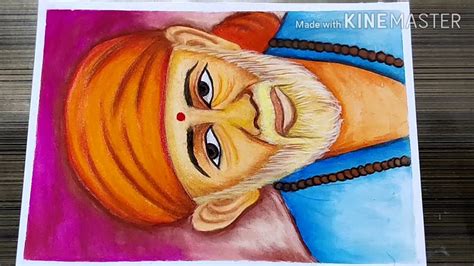 How To Draw Sai Baba Step By Stepsai Baba Drawing With Pastel Colours