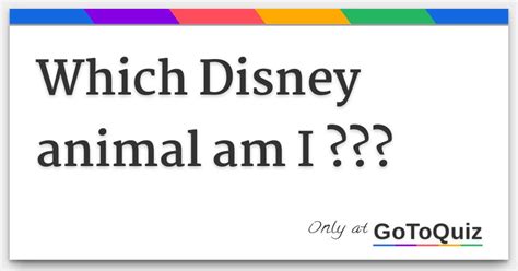 Which Disney Animal Am I