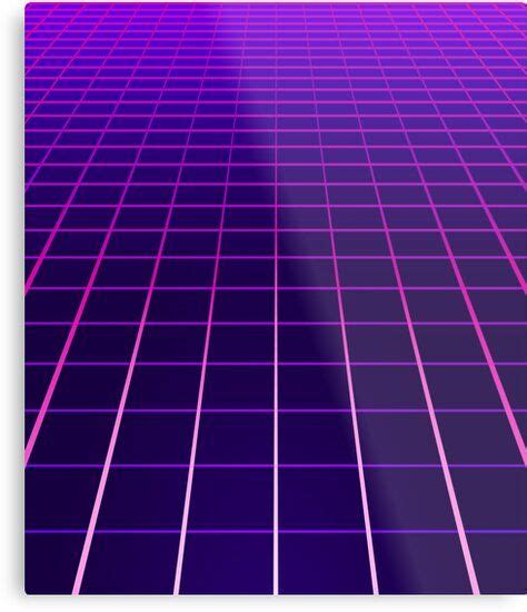Minimal Synthwave Grid Lines Metal Print For Sale By Maizephyr