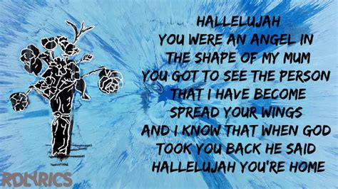Found any corrections in the chords or lyrics? Ed Sheeran Hallelujah You Were An Angel Lyrics - Ed ...