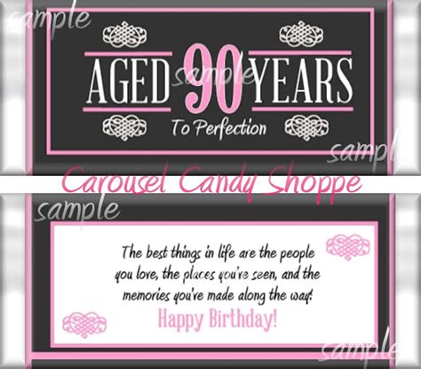 90th Birthday Party Favors Hersheys Candy Bar Wrappers Etsy