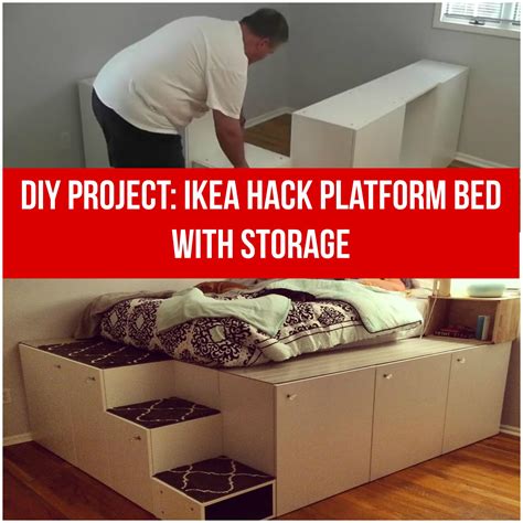 Ikea Hack Diy Platform Bed With Storage From Ikea Kitchen Cabinets