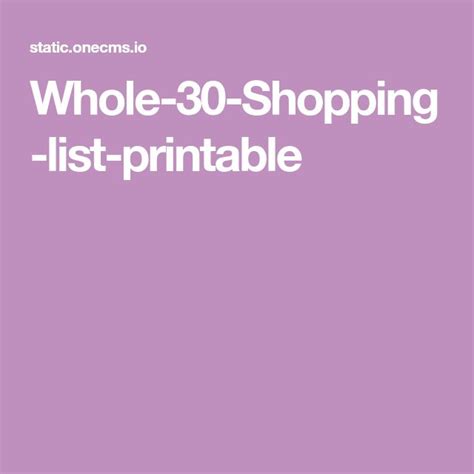 Whole 30 Shopping List Printable Printable Shopping List Whole 30