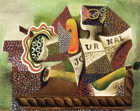 With this particular image picasso seems to me to be… Pablo Picasso - Still Life with Fruit, Glass, Knife and ...