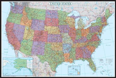 48x70 United States Decorator Wall Map Laminated