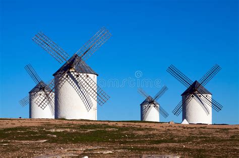 Windmills At Field In Dusk Stock Photo Image Of Historical 52672196