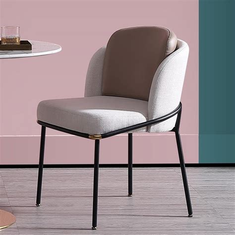 Non slip modern metal dining chairs , leather dining chairs with metal legs. Luxury Modern Upholstered Dining Chair Barrel Back Dining ...