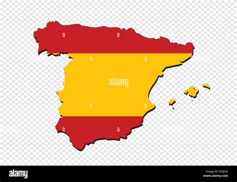 Spain Flag And Map Country Shape Idea Design Stock Vector Image And Art