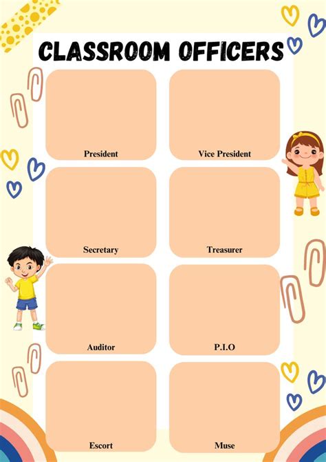 The Classroom Officer Worksheet Is Shown With Two Children In Yellow