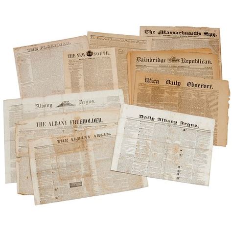 Group Of 11 Antique Us Newspapers 1792 1911 Sold At Auction On 24th