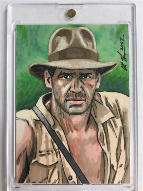 Indiana Jones Original Sketch Art Card Signed By Artist Ebay