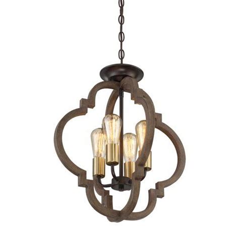Chandeliers pendants ceiling fans flush mounts wall sconces bath & vanity outdoor all modern farmhouse modern farmhouse a neutral palette is the perfect backdrop to let the raw materials, clean lines and vintage accessories of this style truly stand out. 251 First River Station Wood And Brass Four Light Semi ...