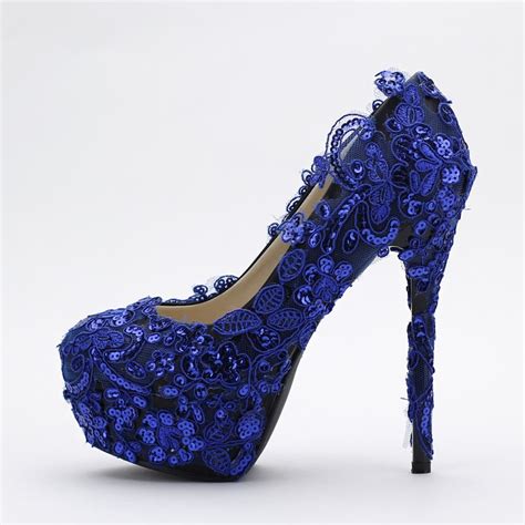 Maybe you would like to learn more about one of these? Women's Shoes Pumps Wedding shoes Elegant Navy blue lace ...