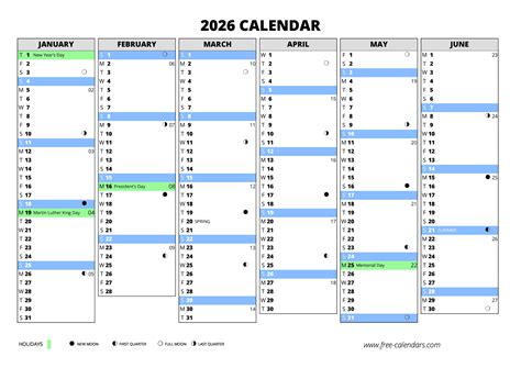 2026 Calendar ≡ Free