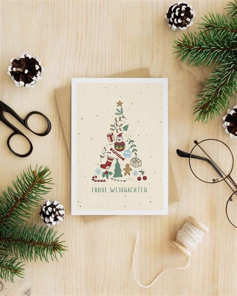 Card Set Of 5 Christmas Cards Design Card T Card Art Etsy Uk