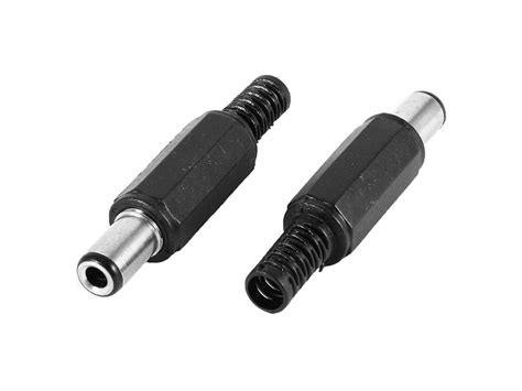 2pcs 63mm X 30mm Dc Power Male Plugs Barrel Connectors Black