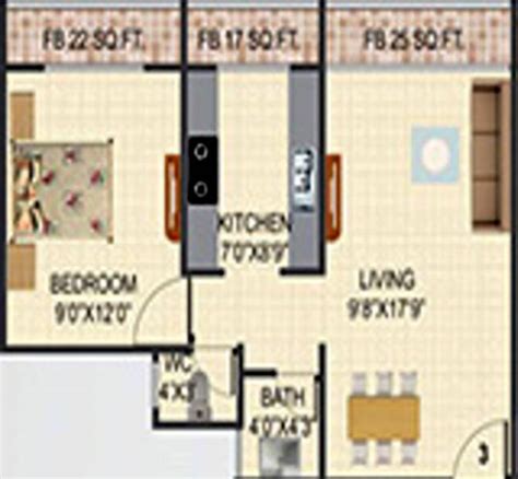 664 Sq Ft 1 Bhk Floor Plan Image Yushan Realty Ventures
