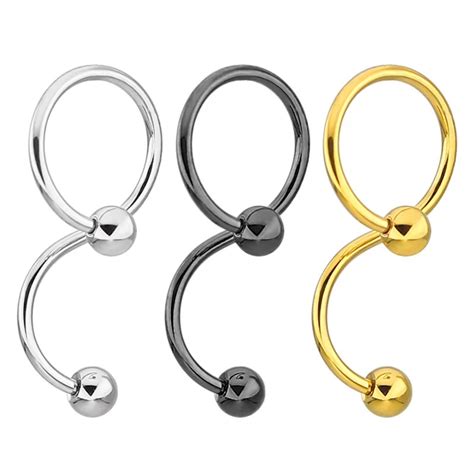 1pc 316l Surgical Steel Titanium Twisted Barbell Bar Tongue Ring